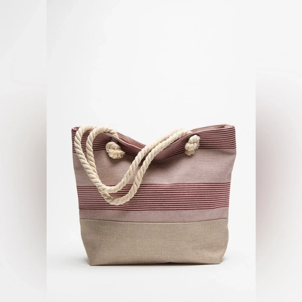 Coastal Cheer Rope Handle Beach Bag - Picture 3 of 5